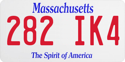 MA license plate 282IK4
