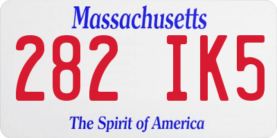 MA license plate 282IK5