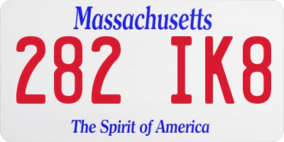 MA license plate 282IK8