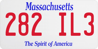 MA license plate 282IL3