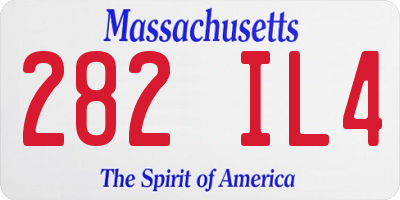 MA license plate 282IL4