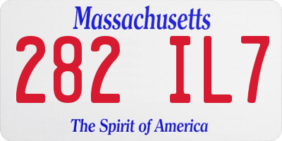 MA license plate 282IL7