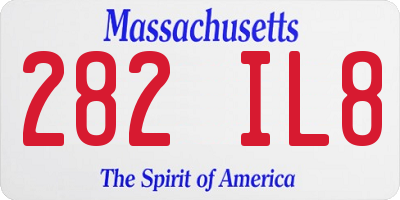 MA license plate 282IL8