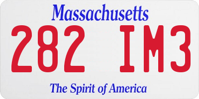 MA license plate 282IM3