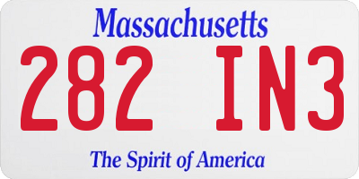MA license plate 282IN3