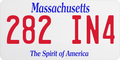 MA license plate 282IN4