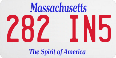 MA license plate 282IN5