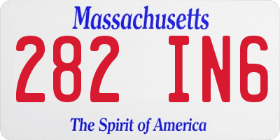 MA license plate 282IN6