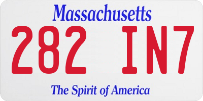 MA license plate 282IN7