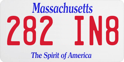 MA license plate 282IN8