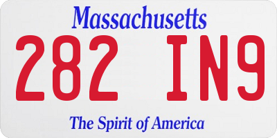 MA license plate 282IN9