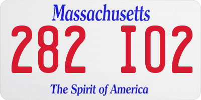 MA license plate 282IO2