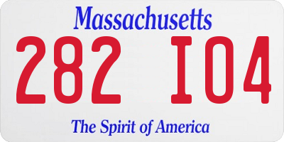 MA license plate 282IO4