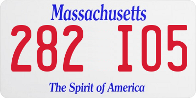 MA license plate 282IO5