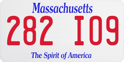 MA license plate 282IO9