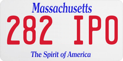 MA license plate 282IP0