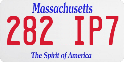 MA license plate 282IP7