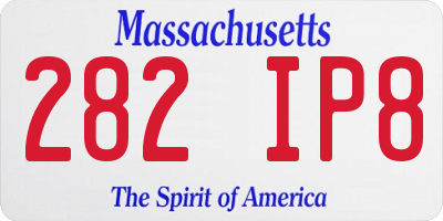 MA license plate 282IP8