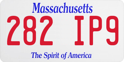 MA license plate 282IP9