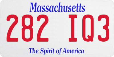 MA license plate 282IQ3