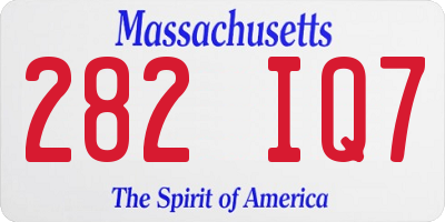 MA license plate 282IQ7