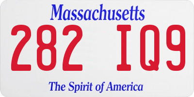 MA license plate 282IQ9