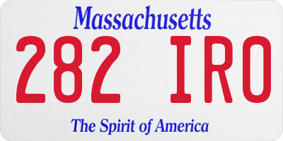 MA license plate 282IR0