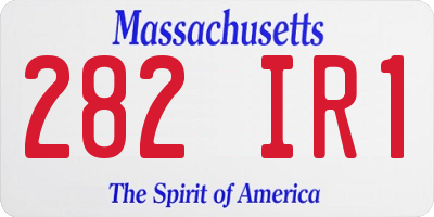MA license plate 282IR1