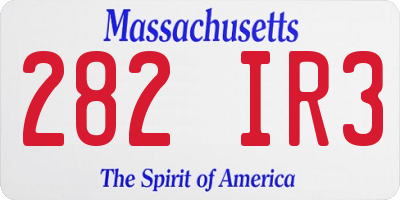 MA license plate 282IR3