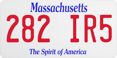 MA license plate 282IR5