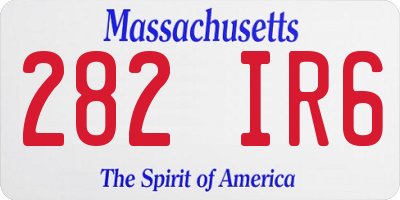 MA license plate 282IR6