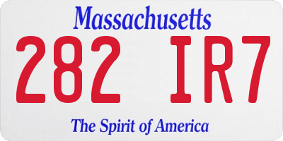MA license plate 282IR7