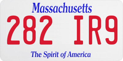 MA license plate 282IR9