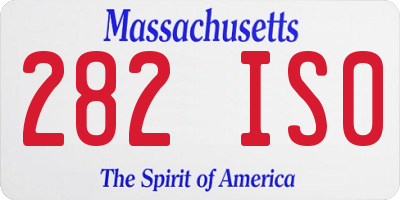 MA license plate 282IS0