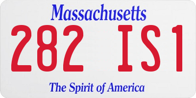 MA license plate 282IS1