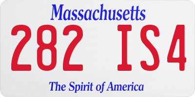 MA license plate 282IS4