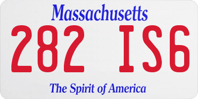 MA license plate 282IS6