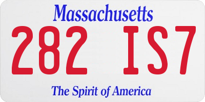 MA license plate 282IS7