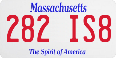 MA license plate 282IS8