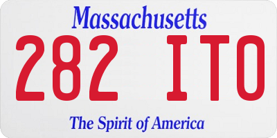 MA license plate 282IT0