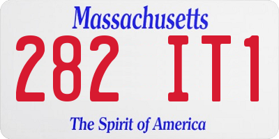 MA license plate 282IT1