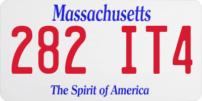 MA license plate 282IT4