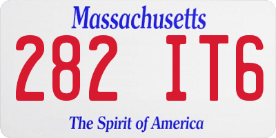 MA license plate 282IT6