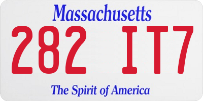 MA license plate 282IT7