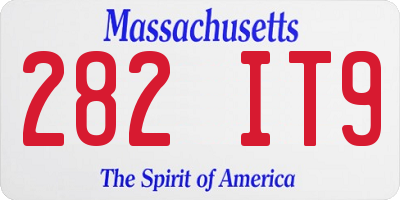 MA license plate 282IT9