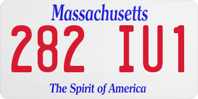 MA license plate 282IU1