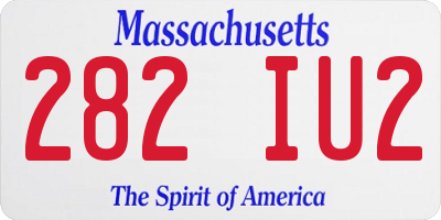 MA license plate 282IU2