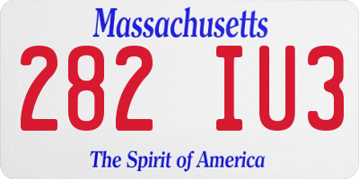 MA license plate 282IU3