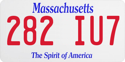 MA license plate 282IU7