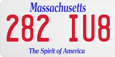 MA license plate 282IU8